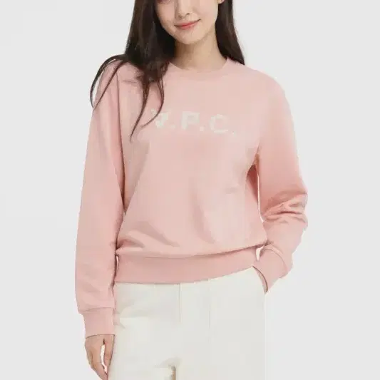 여M/아페쎄 로고 프린팅 핑크 맨투맨