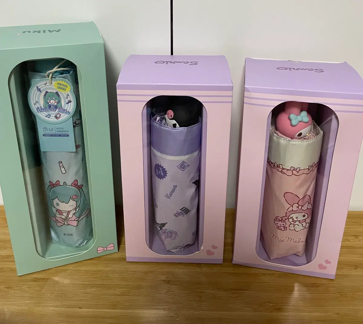 개별)미쿠,쿠로미,마이멜로디,헬로키티,춘식이 양우산