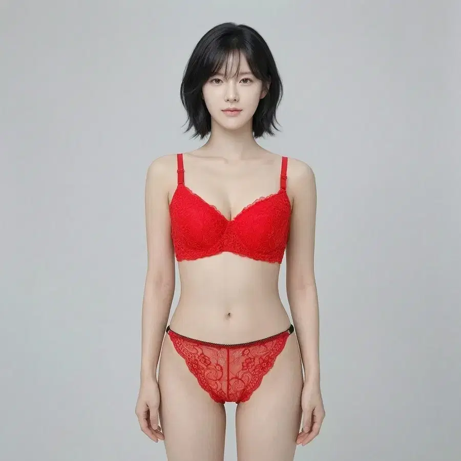 레드 레이스 브라팬티 세트 여성속옷세트 브라팬티세트