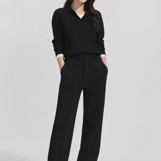 공용S/나이키 23FW 블랙 일자 밴딩 팬츠