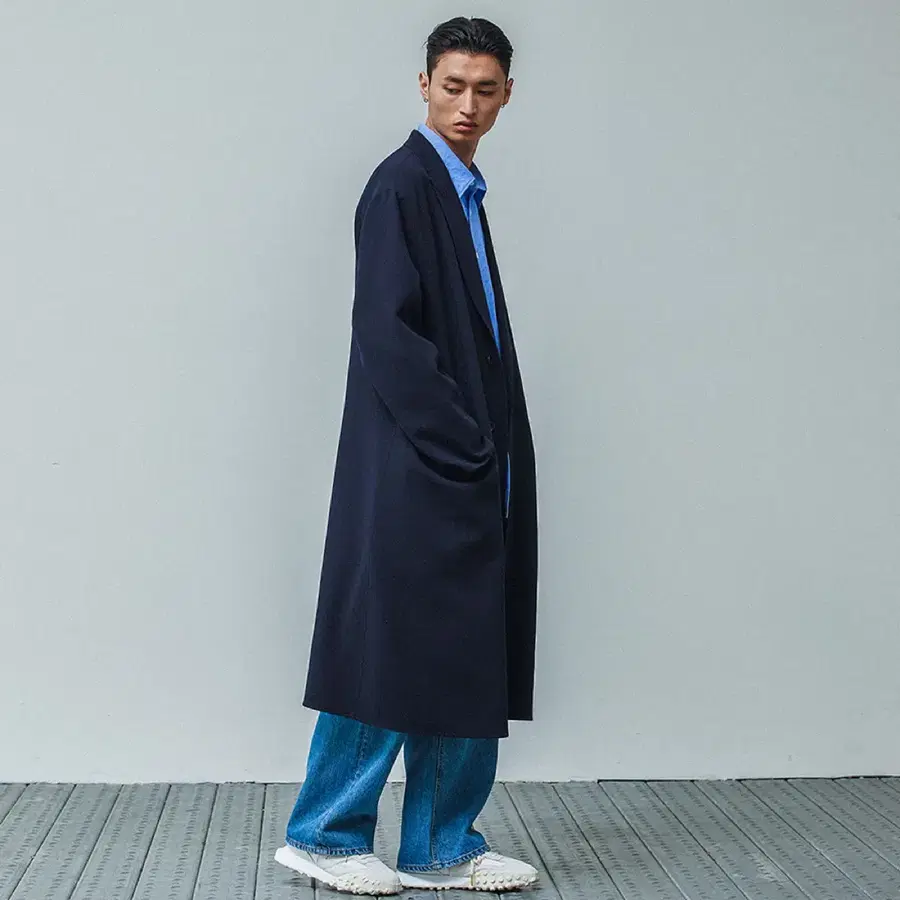 [2] 인더로우 울 더블페이스 코트 네이비
