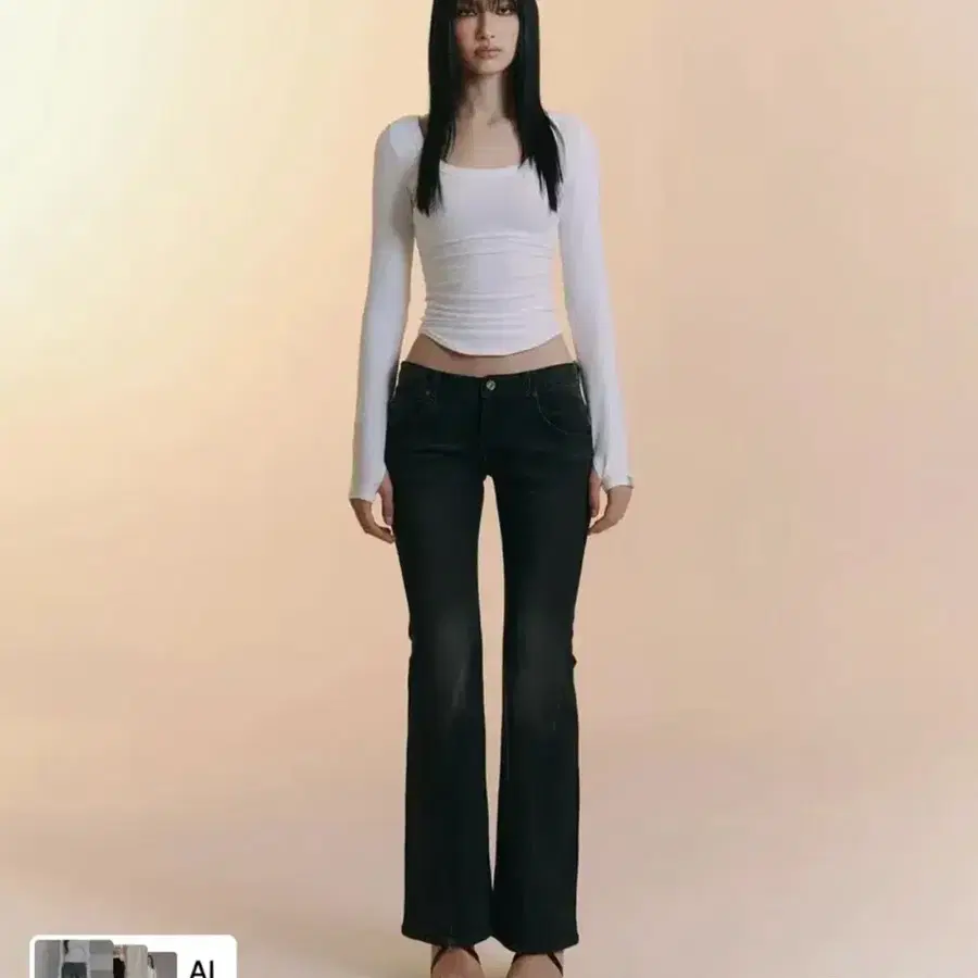 플리즈노팔로우 부츠컷 데님 딥그레이 S