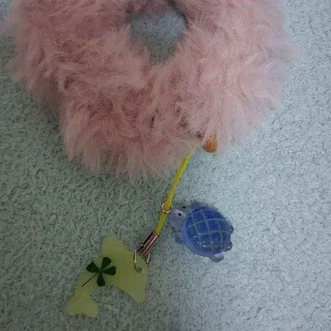 복슬복슬 핑크색고래, 거북이 키링