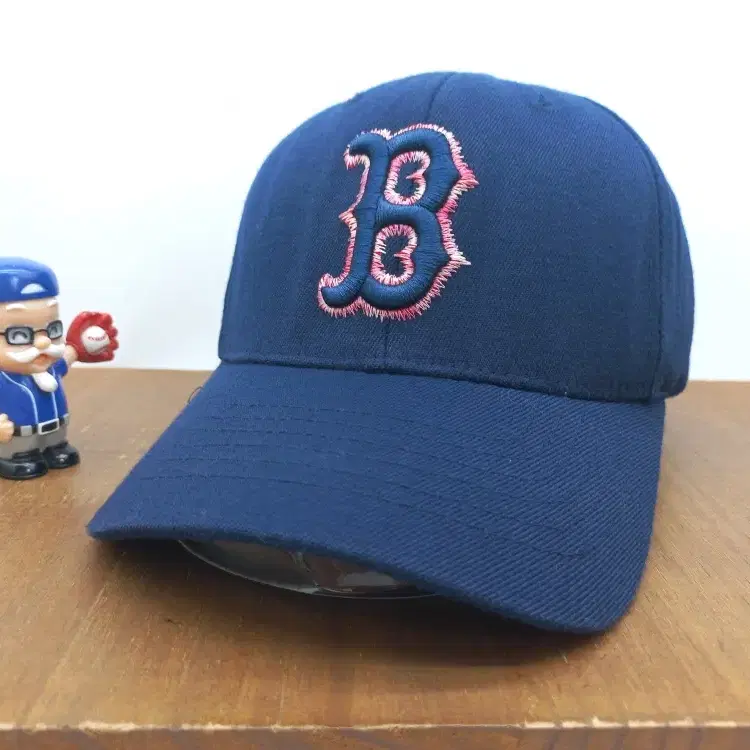 MLB 보스턴레드삭스 B 자수 로고 플렉스핏 야구모자 볼캡 네이비