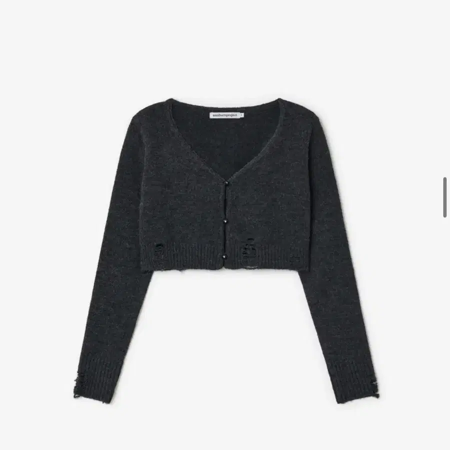썬번프로젝트 Damaged Crop Cardigan (CHARCOAL)
