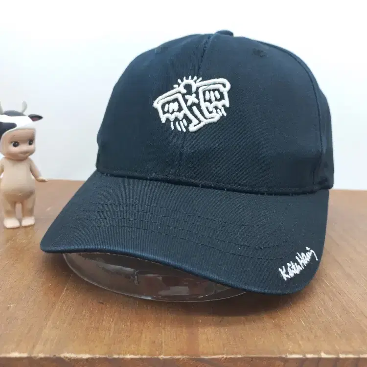 키스해링 Keith Haring 스트릿 볼캡 아티스트 레터링 야구모자 블랙
