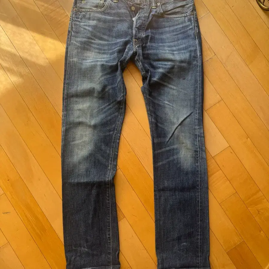 RRL 슬림 내로우 셀비지 청바지 32x32