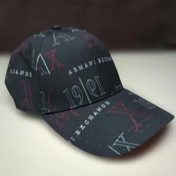 ARMANI EXCHANGE 캡 올 로고 무늬 블랙