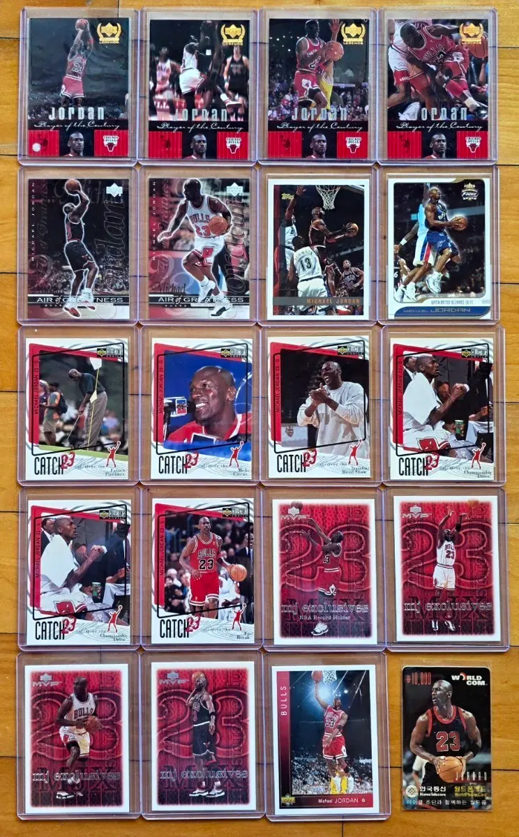 마이클 조던 카드 19장 + 전화카드 일괄  Upper Deck Century Legends Air of Greatness MJ Exclusives Catch 23