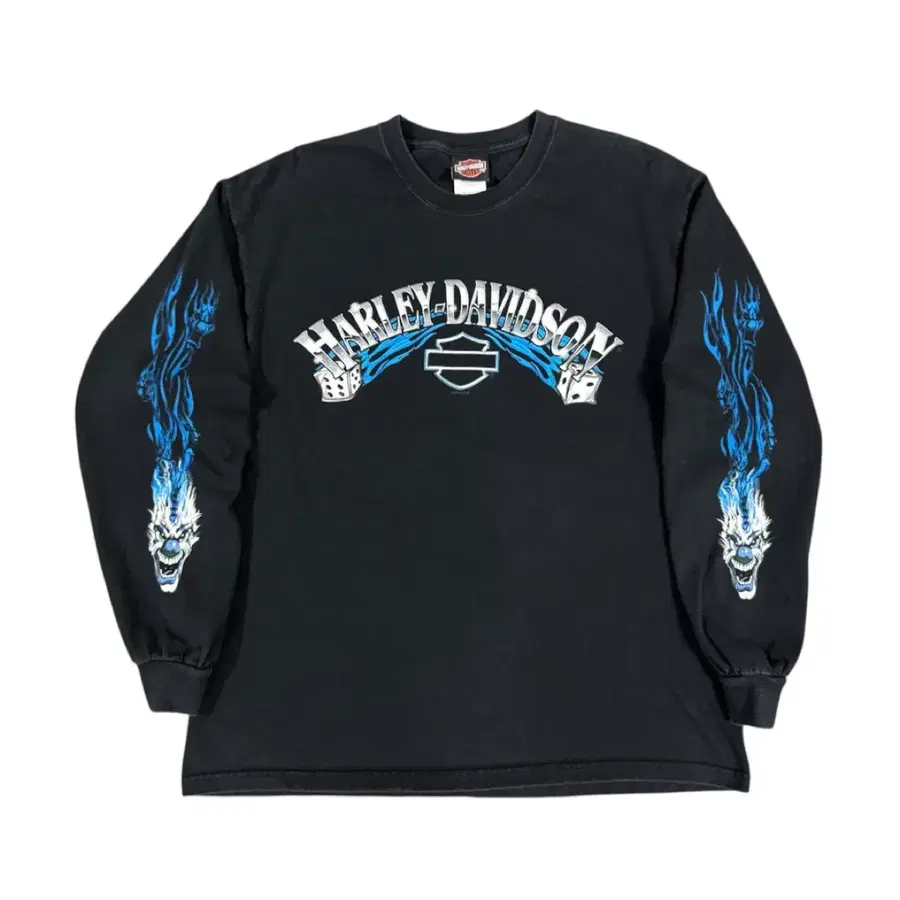 빈티지 할리데이비슨 플레임 다이스 롱슬리브 Harley Davidson Flame Longsleeve