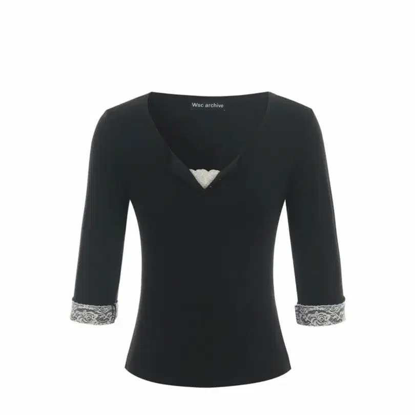 Wsc archive lace hidden button tee 01