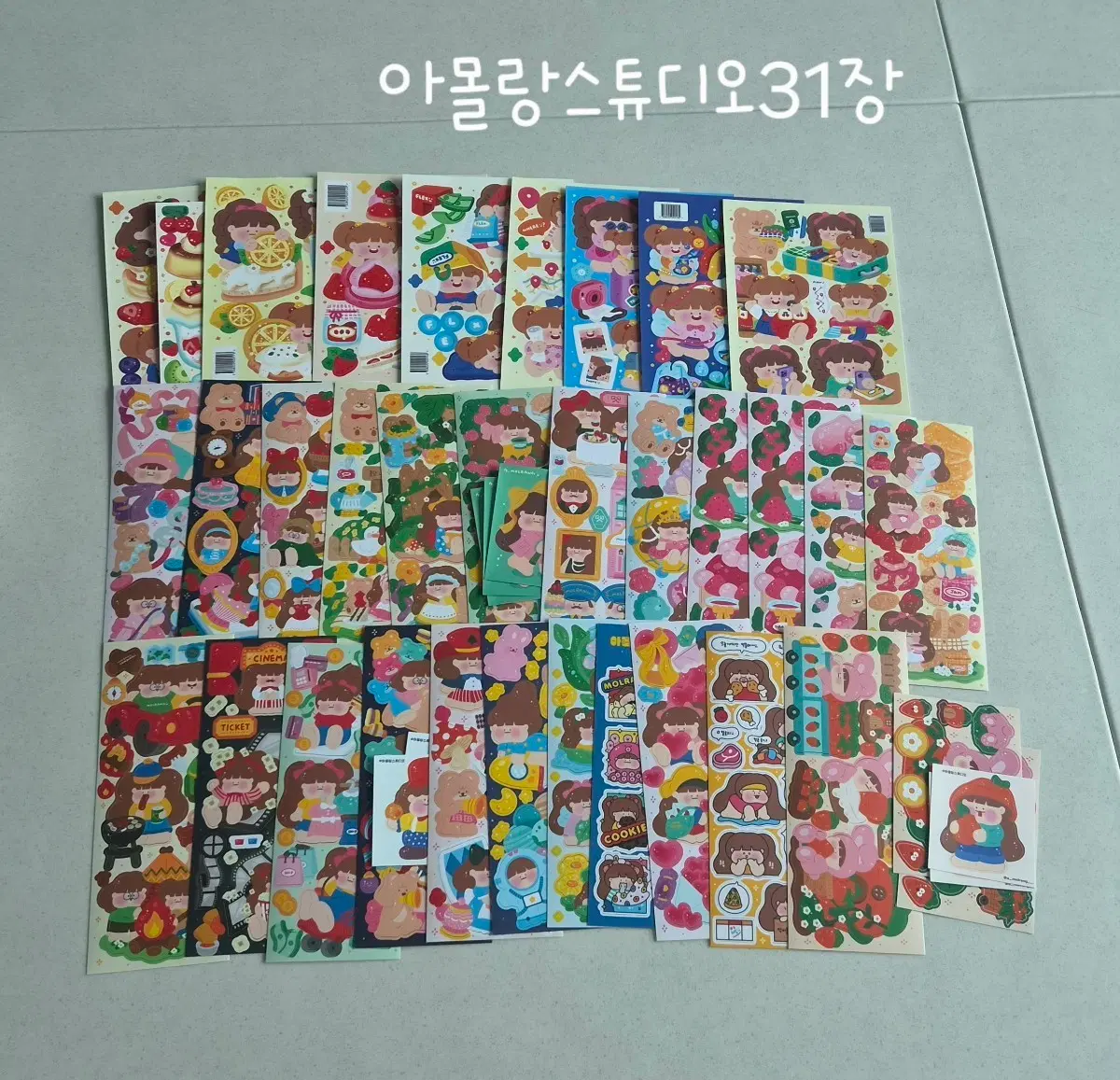 씰스티커 싸게 팔아요~아몰랑,롱타임노띵,키찌,딩가마트,제니빌리지,요요리,아임토키,오메베어,OXO,안녕랍다,포쿠포쿠