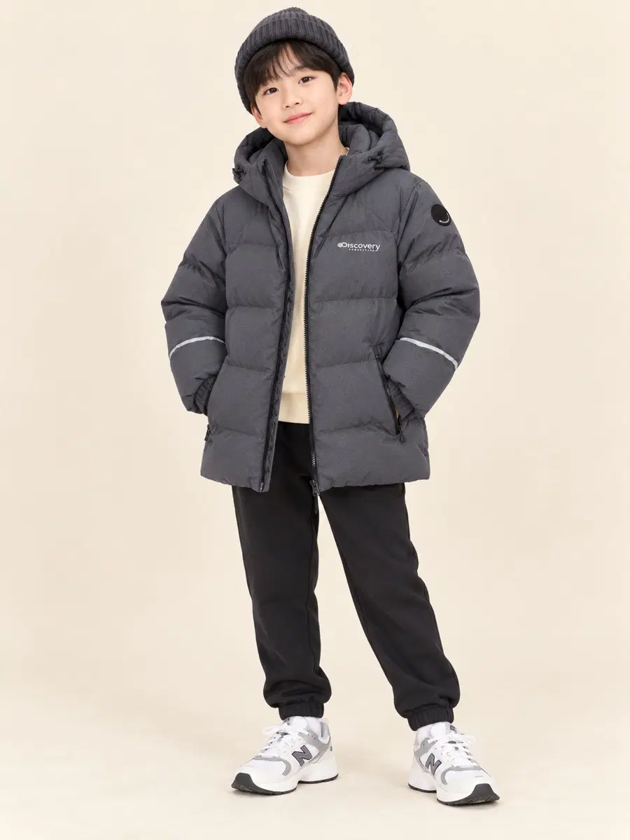 140사이즈 디스커버리 덕다운 패딩 그레이 정품 주니어