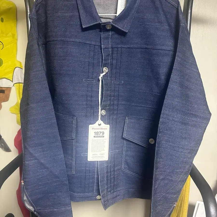 LVC 1879 플리츠 블라우스 데님 자켓