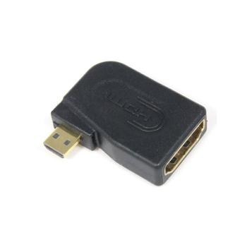 HDMI to 마이크로 HDMI 90도 꺾임 변환젠더 블랙