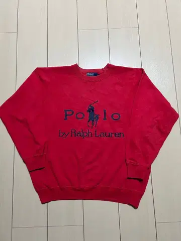 랄프 로렌 90s 맨투맨 트레이닝복 레드 포니 로고 레드