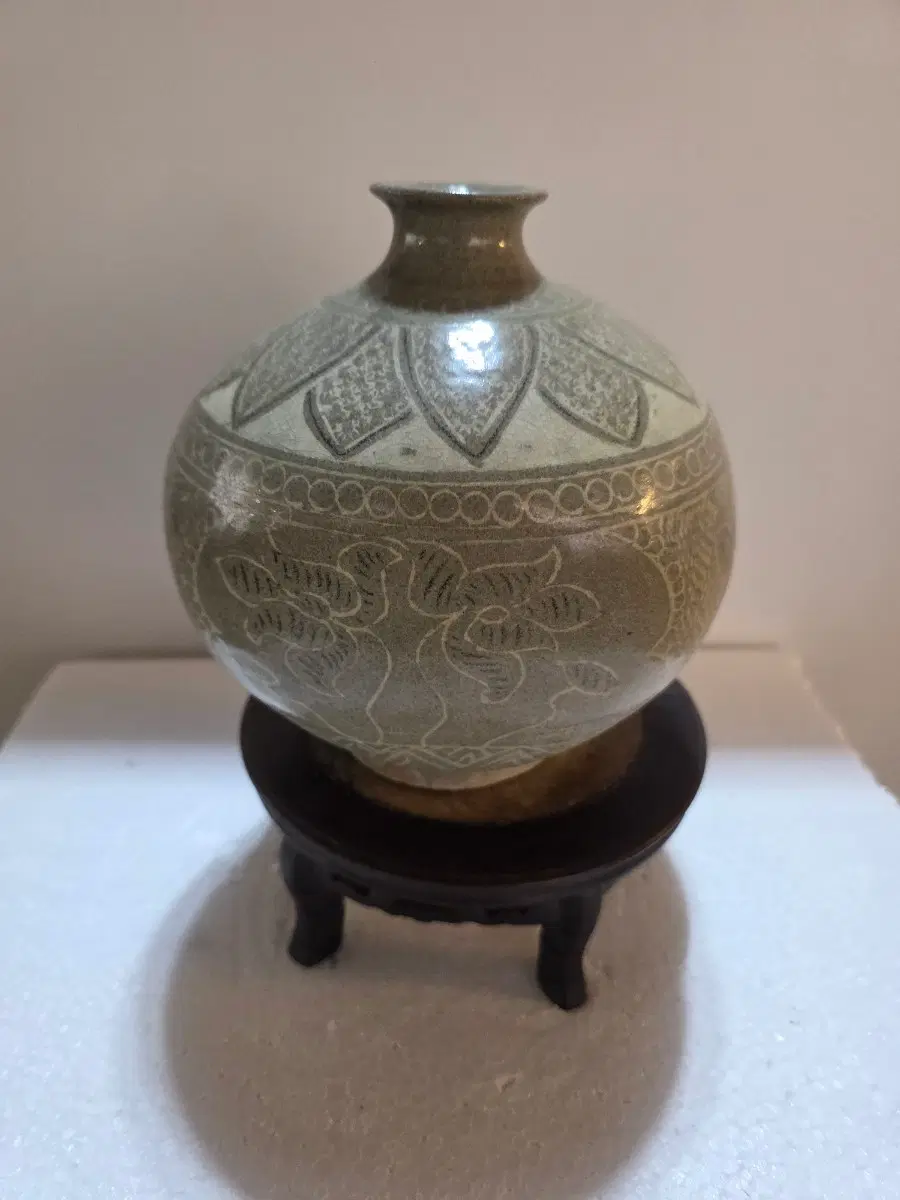 분청사기 상감연화문 편병 / 고미술 도자기