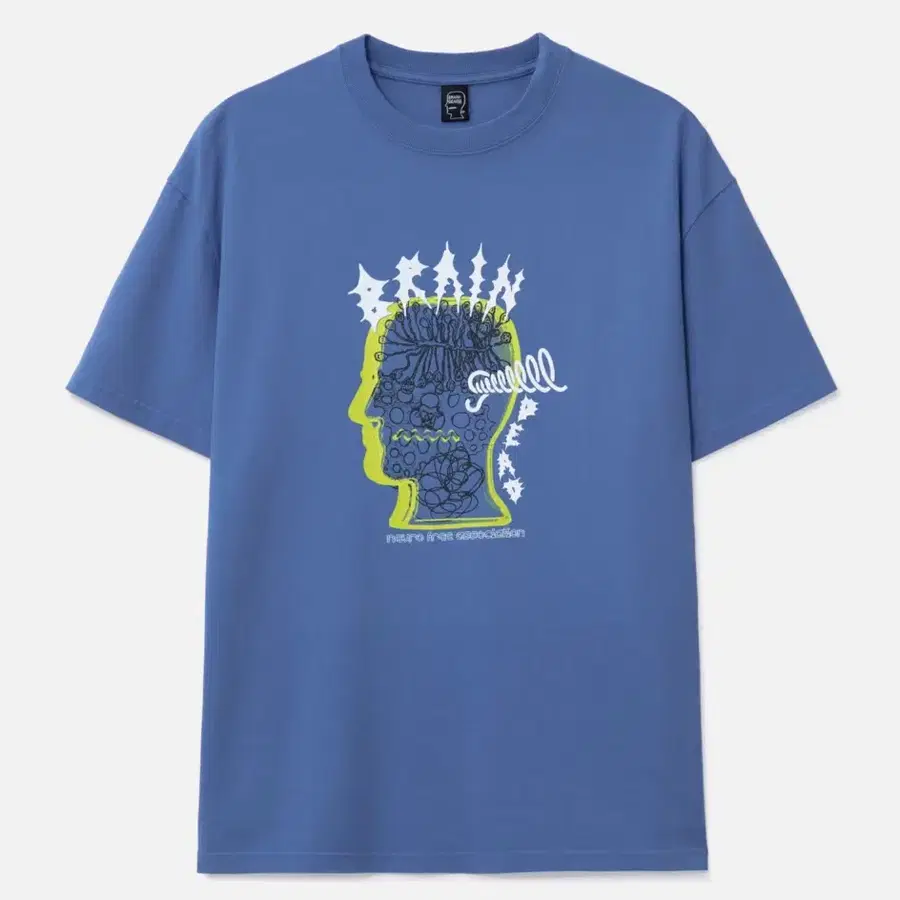 브레인데드 BRAIN DEAD RINGING EAR T-shirt / blue / XL 반팔티셔츠