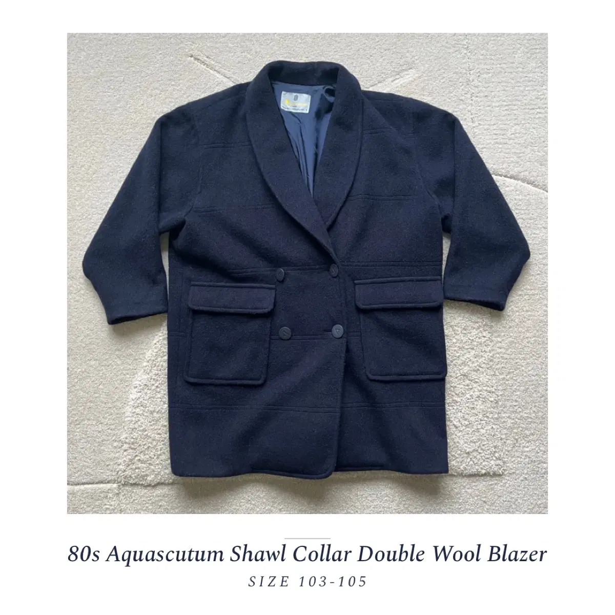 Aquascutum 숄카라 더블 울 블레이저 (103-105)
