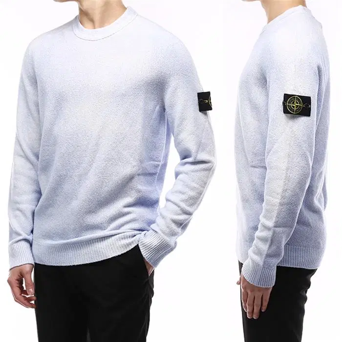 스톤아일랜드 남성 와펜 패치 스프레이 니트 7215543B7 V0041