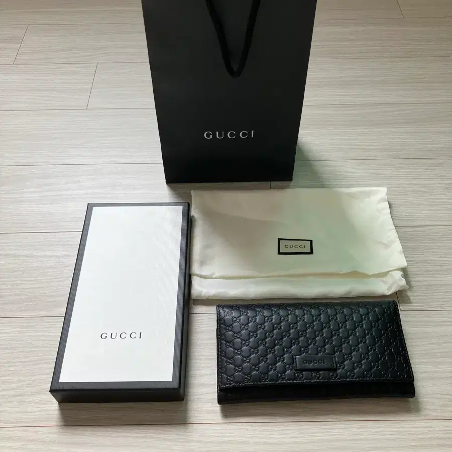 [미사용 신품] GUCCI 구찌 마이크로 시마 장지갑 블랙