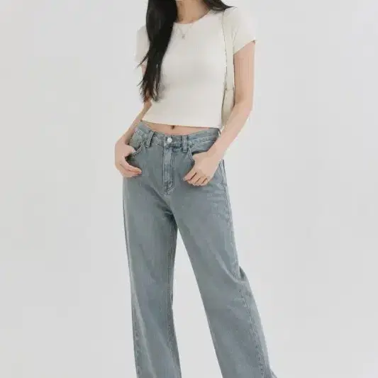 라이트 블루 여자 M 청바지 O4890
