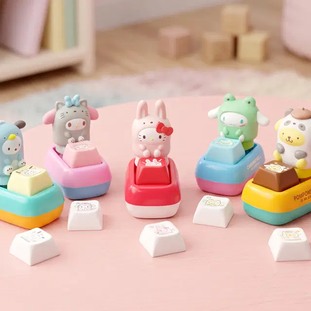 산리오 애니멀 투웨이 피규어 키캡 키링 (랜덤)