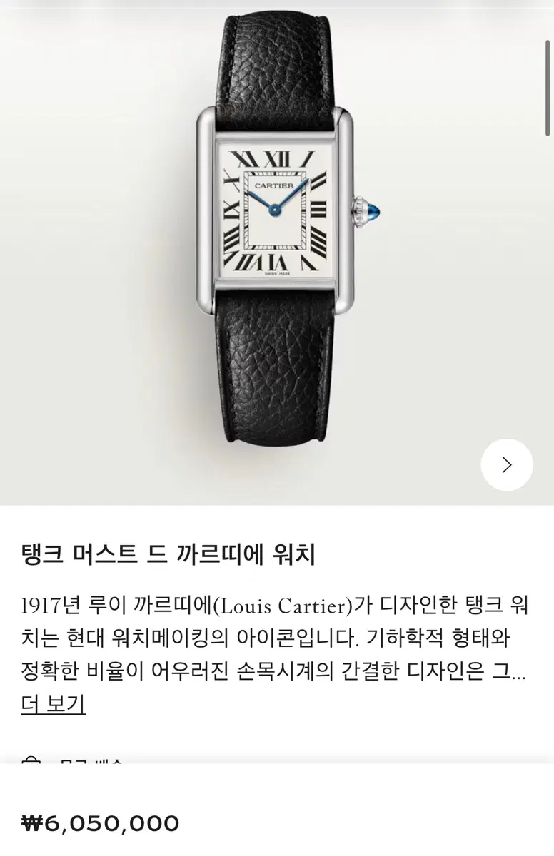 까르띠에 탱크머스트 가죽 라지 교환