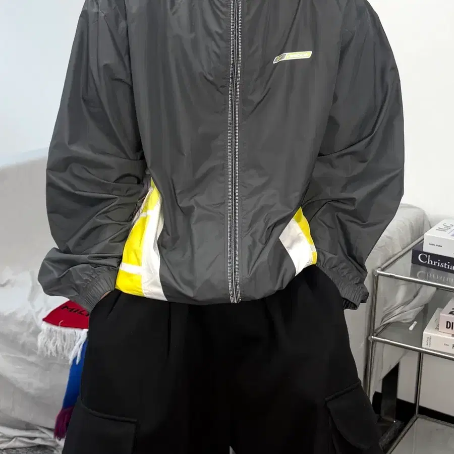 리복 그레이 올드스쿨 바람막이 L