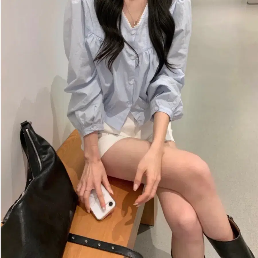루앤메리 머핀 블라우스 새상품
