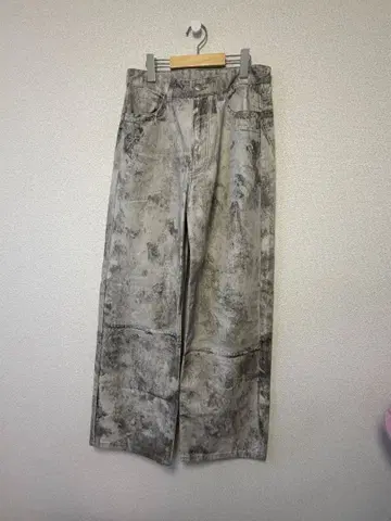 ZARA 추상 패턴 데님 EUR36 그레이 미사용