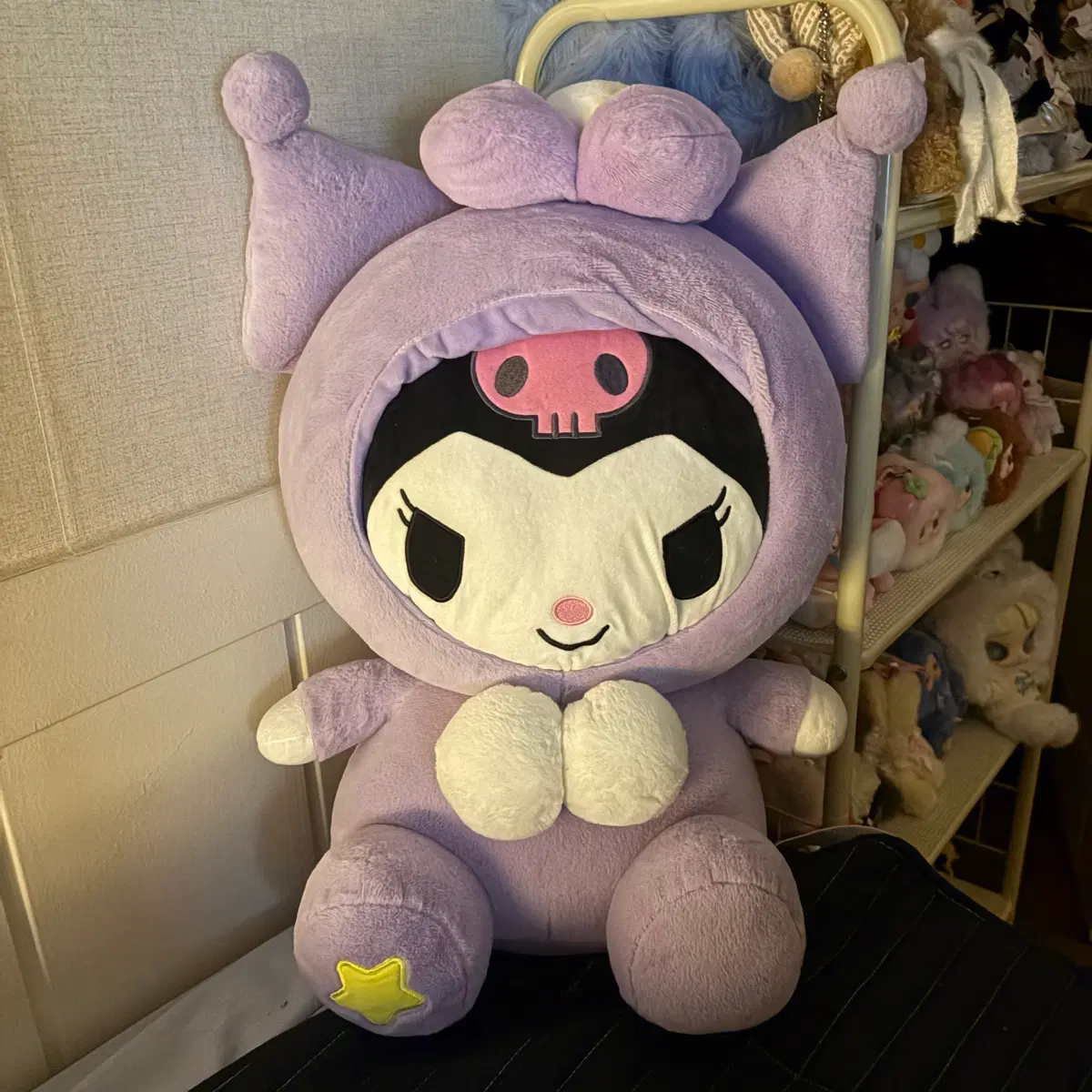 산리오 쿠로미 보라 후드 대형 인형