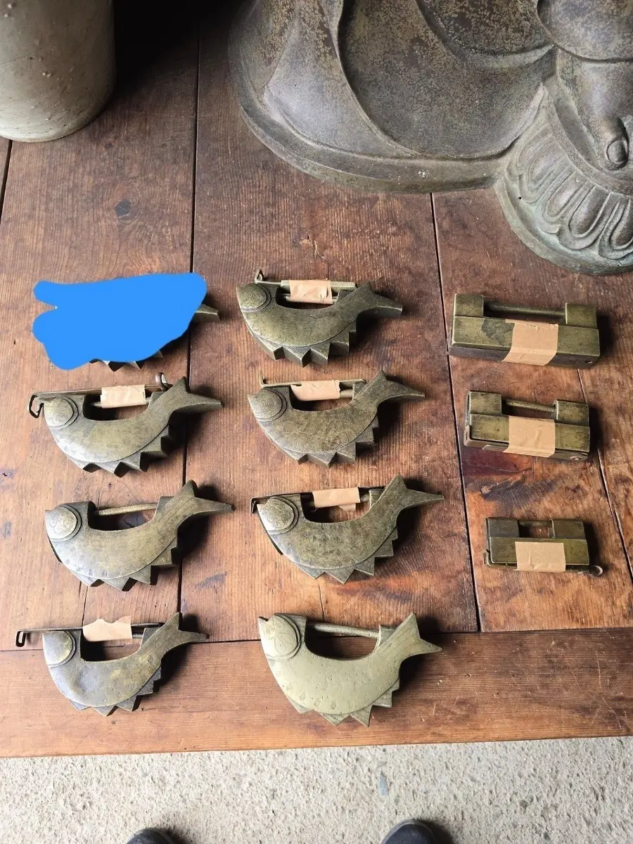 옛날 놋쇠 자물쇠 10개