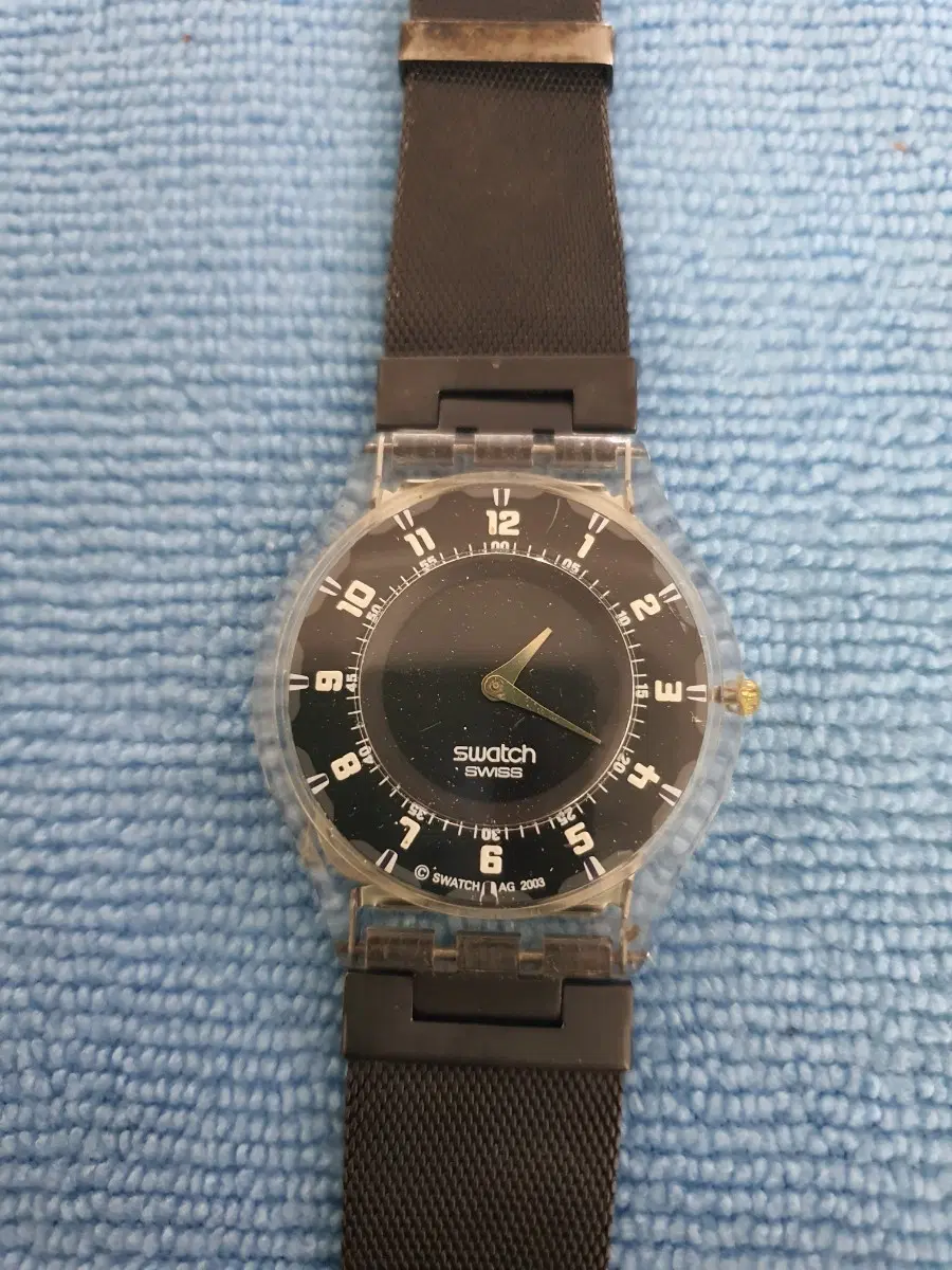 612) Swatch 시계 검정 메쉬 스트랩 AG 2003