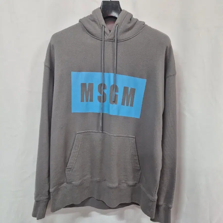 MSGM 로고 프린트 기모 후드티 그레이 L