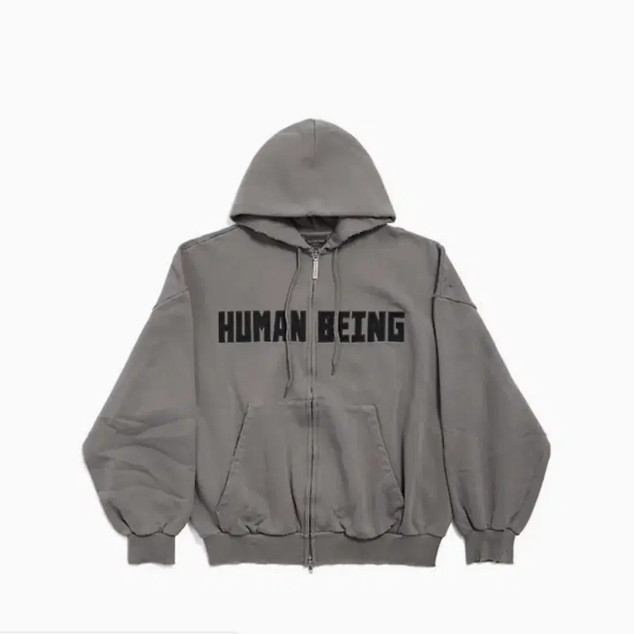 발렌시아가 휴먼 비잉 짚업 후드