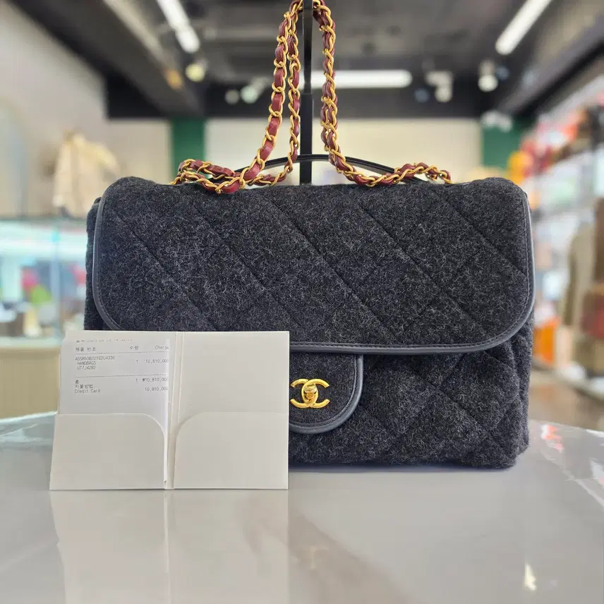 샤넬 2526 FW 울 맥시 라지 탑 핸들 플랩백 내장칩 AS5850 사진 2