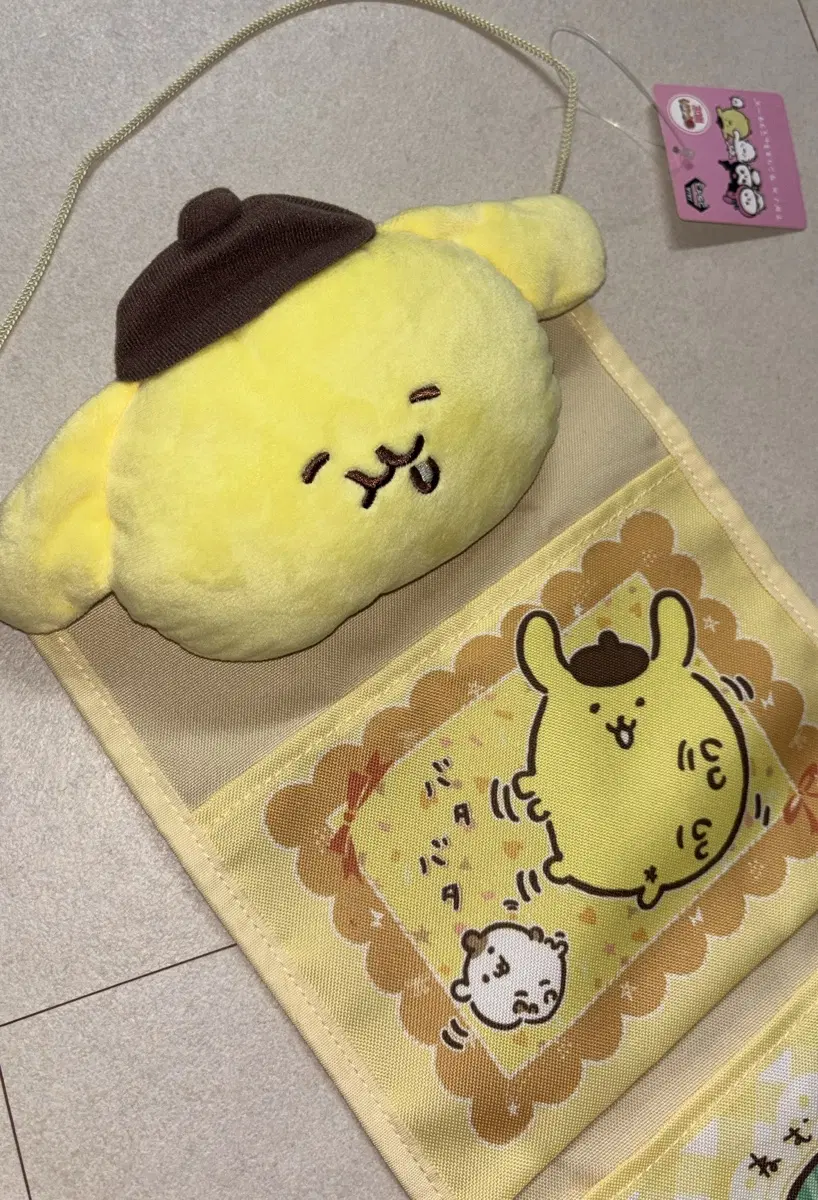 나가노 산리오 콜라보 폼폼푸린 벽걸이 3단 포켓 수납함 먼작귀 치이카와