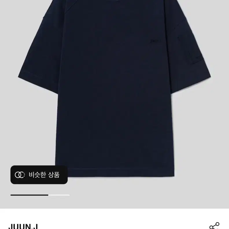 JUUN.J MA-1 포켓 세미오버핏 숏슬리브 네이비