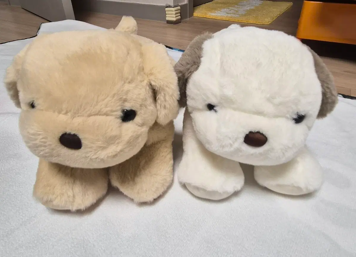 강아지 인형 세트 베이지/화이트 (30cm)