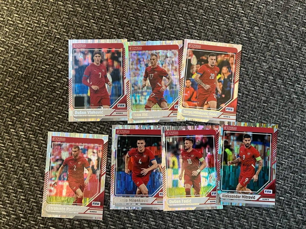 Donruss 축구 카드 세르비아 선수 7종