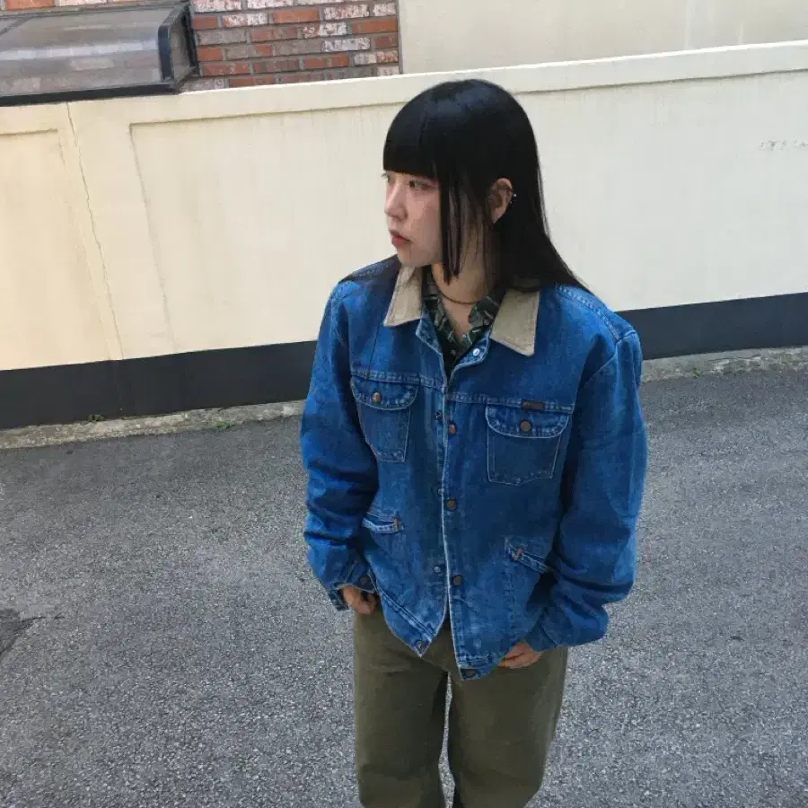 80s Wrangler 랭글러 블랭킷 라인드 데님 워크 자켓