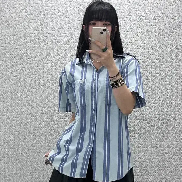 LEE 리 컨트리 빈티지 스트라이프 캐주얼 반팔 셔츠 M C15096