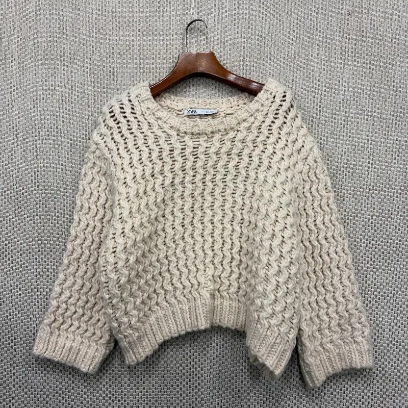 자라 ZARA 울 크롭 니트 스웨터 L H07285