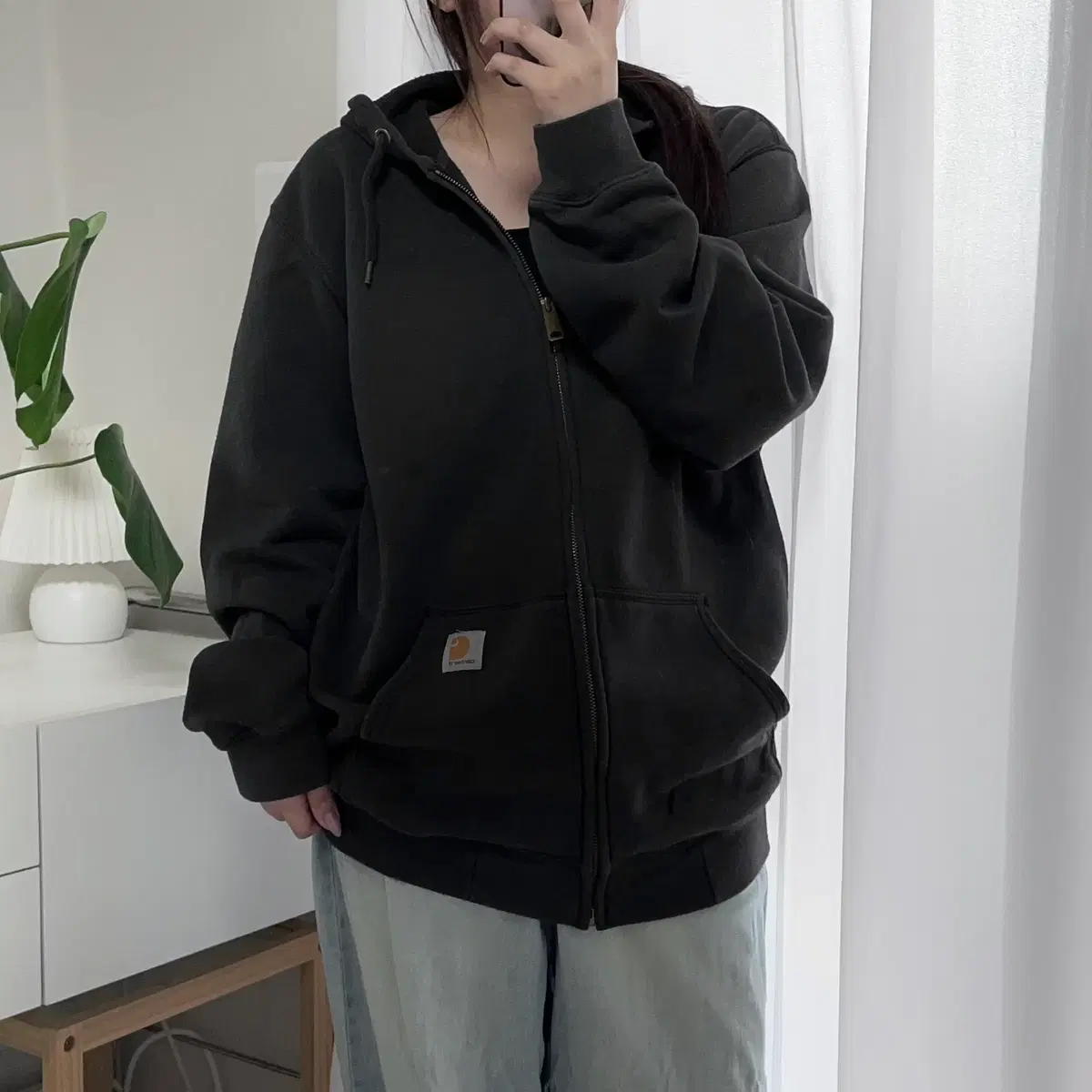 칼하트 블랙 기모 후집 [ 오리지널 M ]
