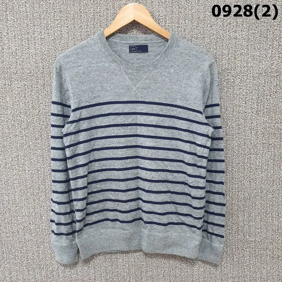 GAP 단가라 니트 그레이/네이비 s