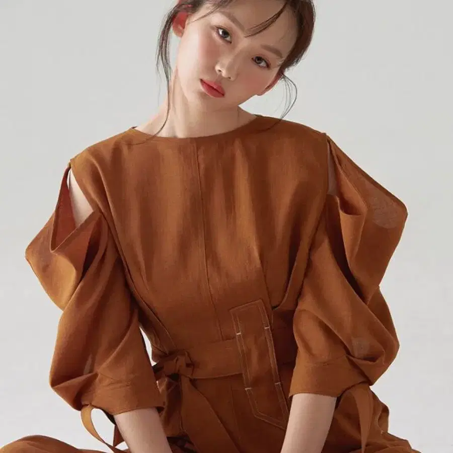 렉토 컷아웃 42만원대 롱 원피스 반팔 드레스