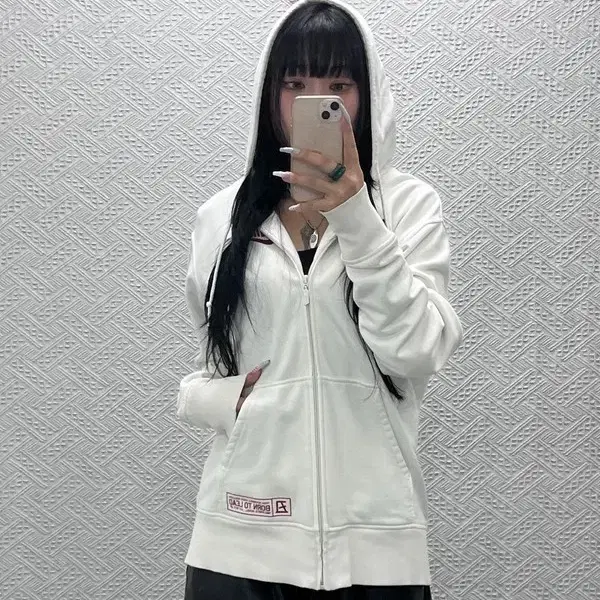 나이키 희귀 빈티지 스트릿 펑크 화이트 데빌 후드집업 XXL C15101