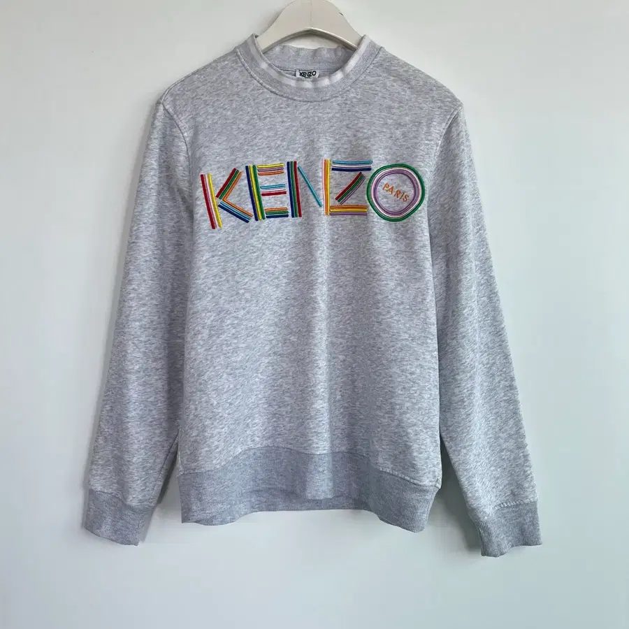 겐조 KENZO 멀티컬러 자수 로고 맨투맨 스웨트셔츠 멜란지그레이 (S) -0928