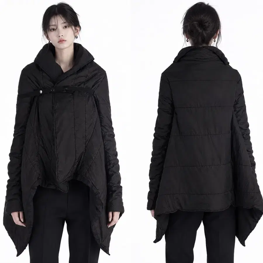 릭오웬스 15FW 다크쉐도우 사선 롱패딩 자켓